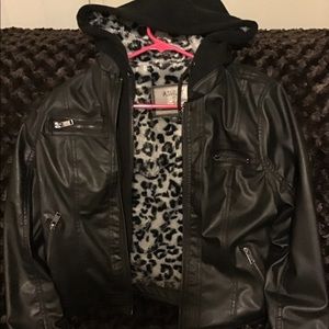 Black leather jacket